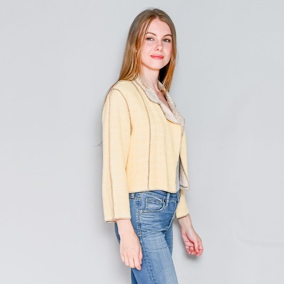 CHANEL Tweed Lightweight Yellow Jacket 09P size 34 - Picture 2 of 7